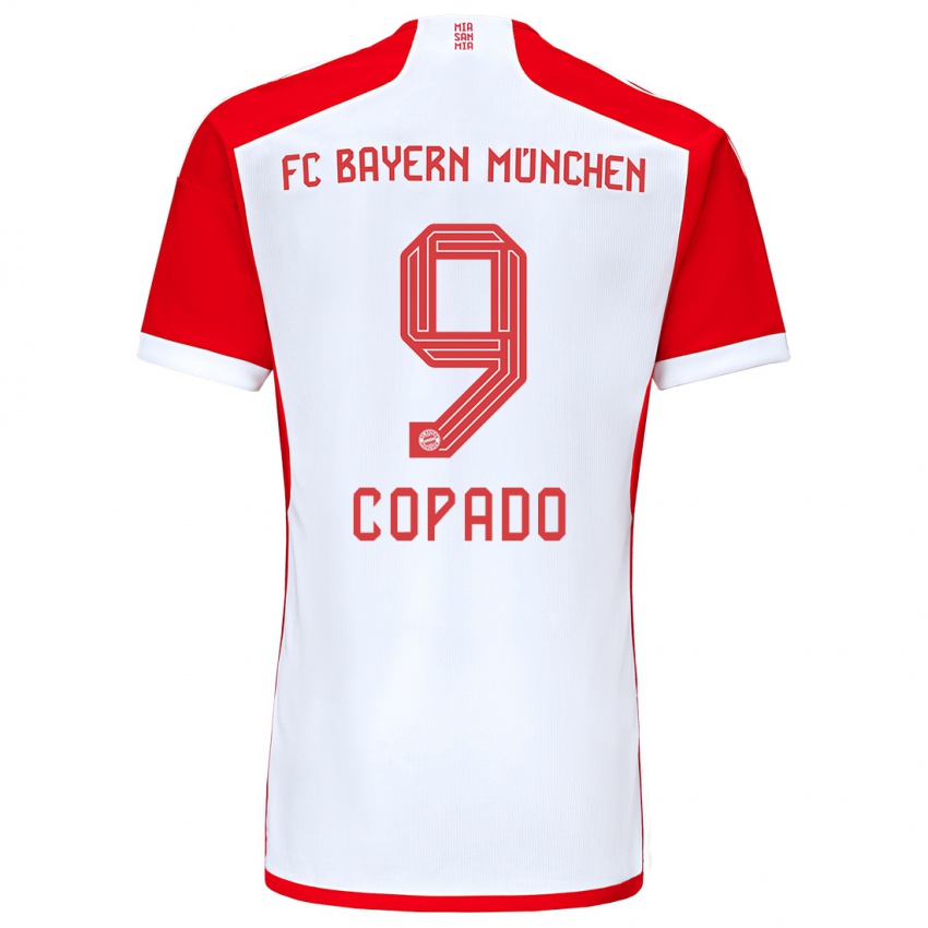 Niño Camiseta Lucas Copado #9 Rojo Blanco 1ª Equipación 2023/24 La Camisa