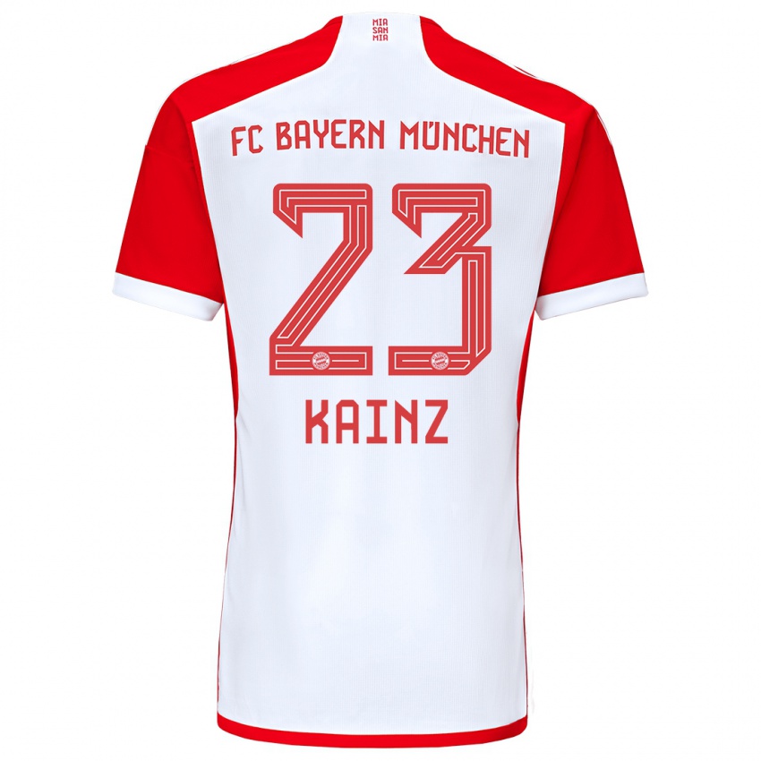 Niño Camiseta Manuel Kainz #23 Rojo Blanco 1ª Equipación 2023/24 La Camisa
