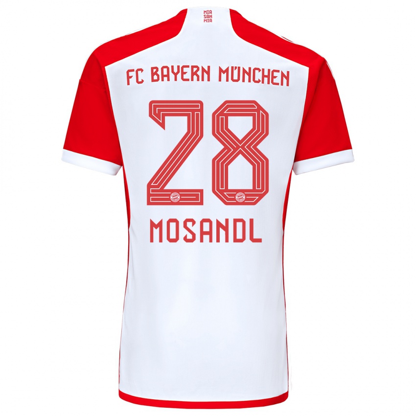 Niño Camiseta Moritz Mosandl #28 Rojo Blanco 1ª Equipación 2023/24 La Camisa