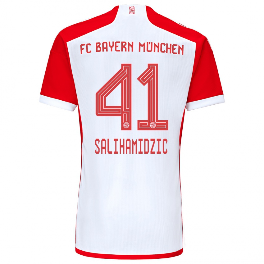 Niño Camiseta Nick Salihamidzic #41 Rojo Blanco 1ª Equipación 2023/24 La Camisa