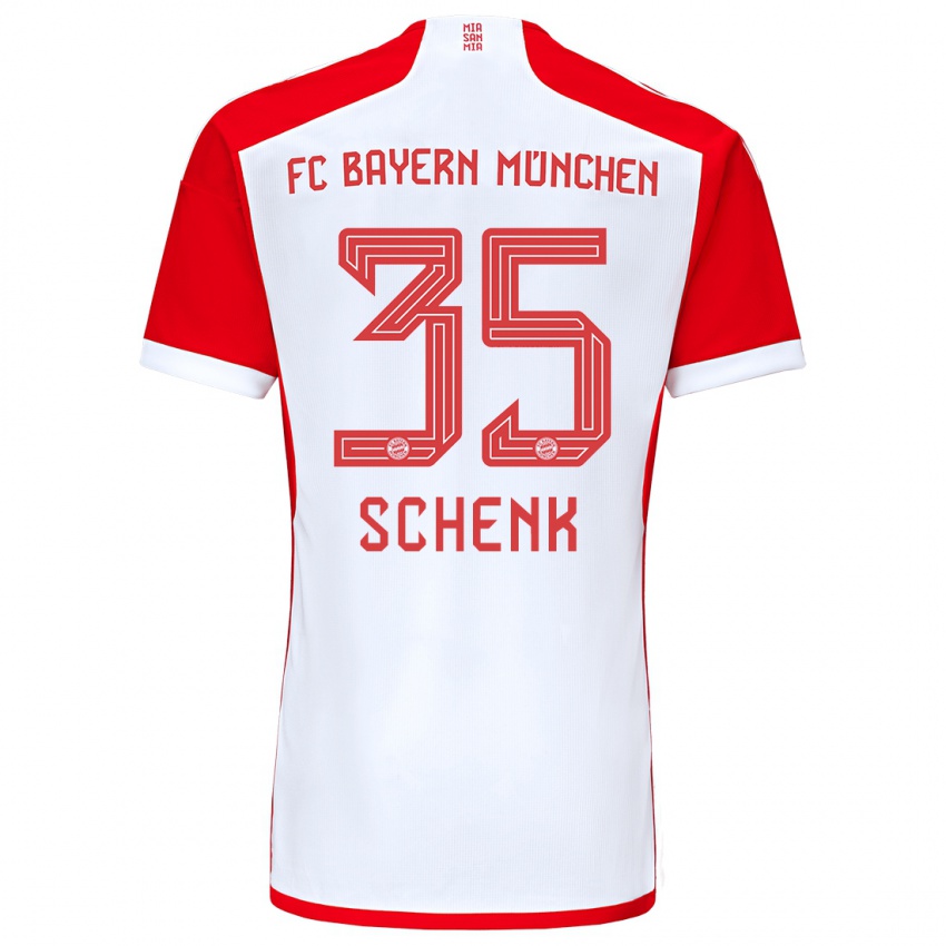 Niño Camiseta Johannes Schenk #35 Rojo Blanco 1ª Equipación 2023/24 La Camisa