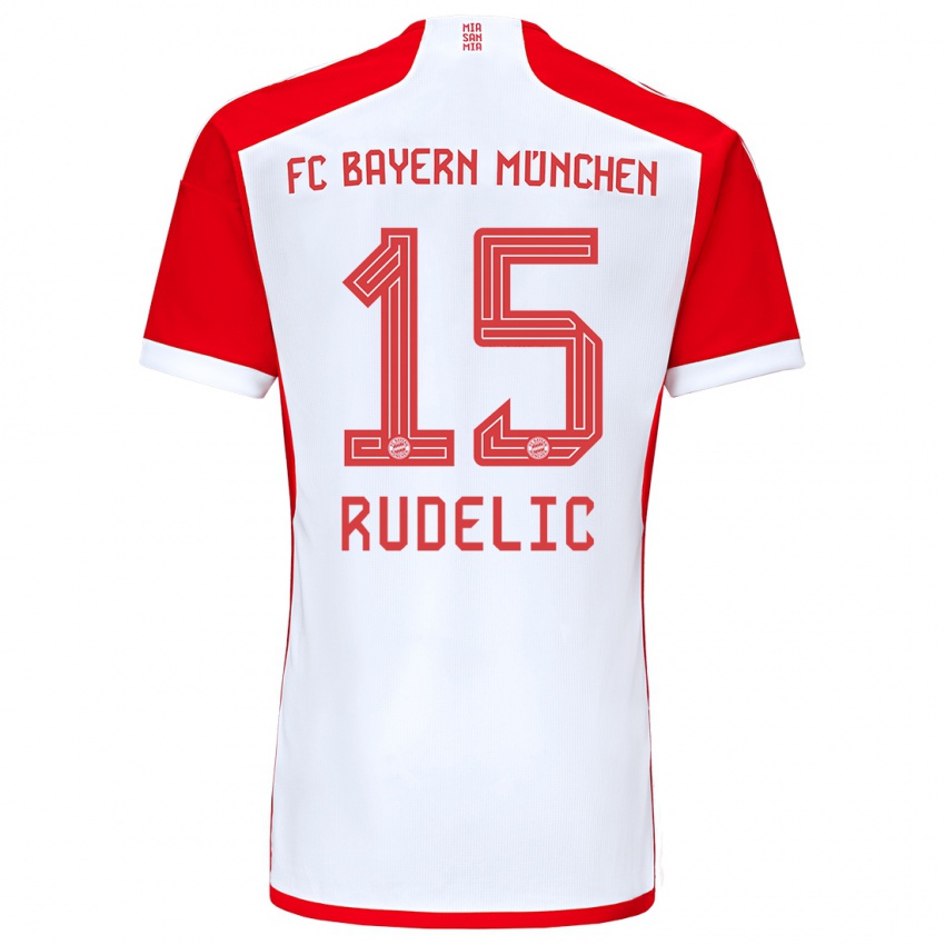 Niño Camiseta Ivana Rudelic #15 Rojo Blanco 1ª Equipación 2023/24 La Camisa