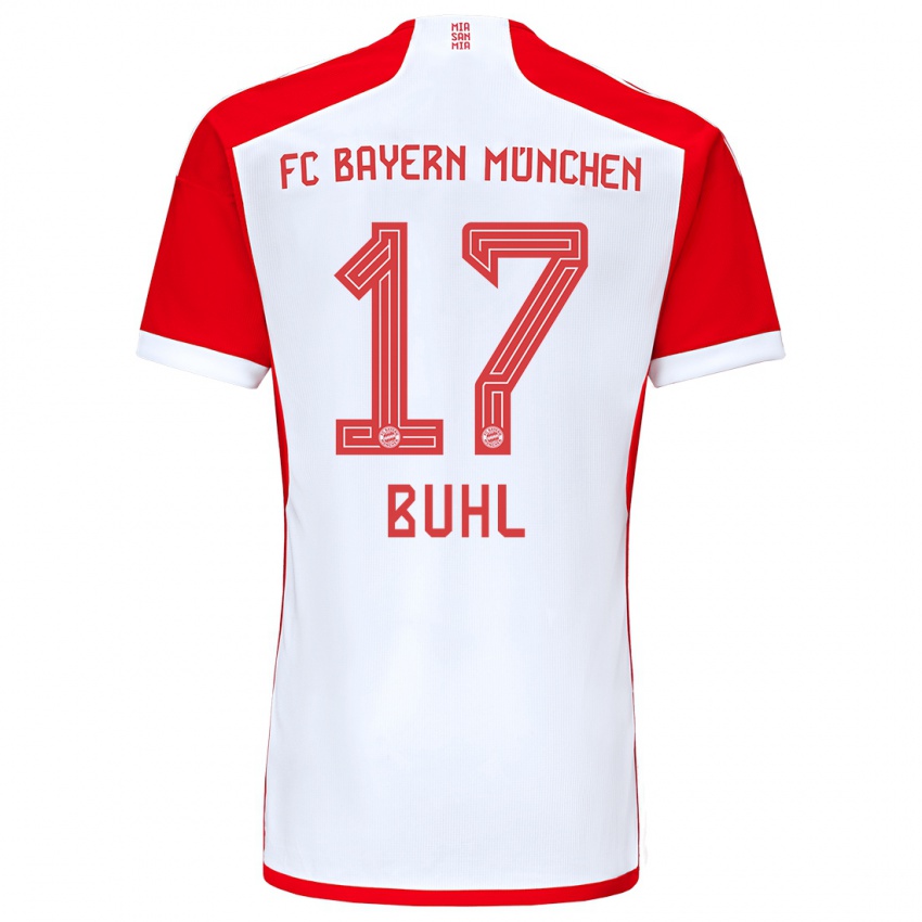 Niño Camiseta Klara Buhl #17 Rojo Blanco 1ª Equipación 2023/24 La Camisa