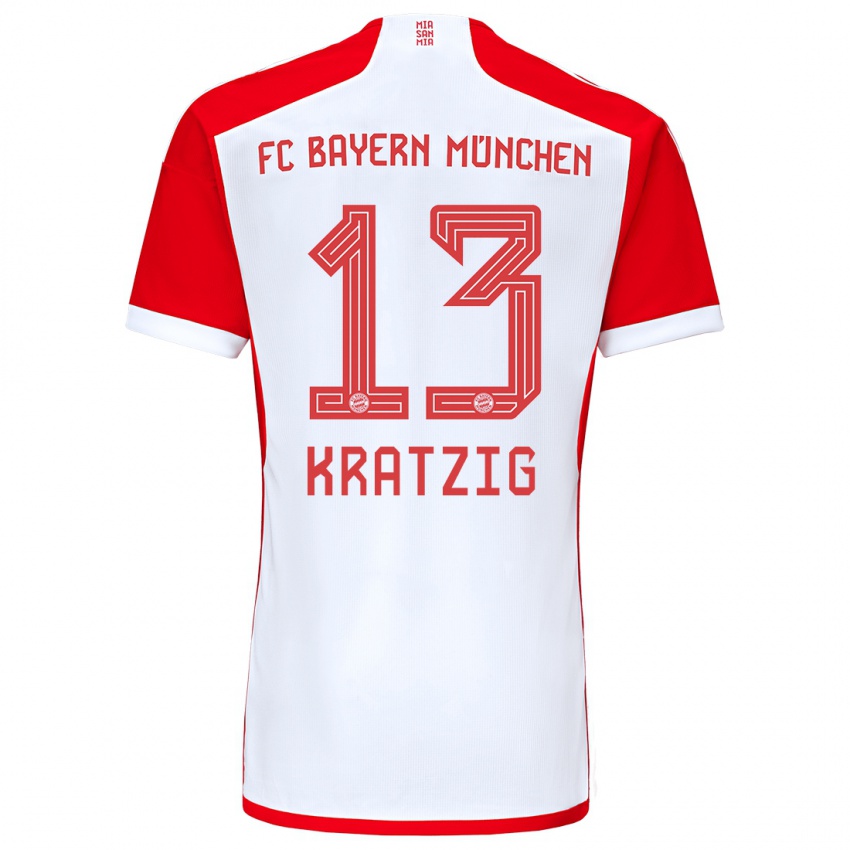 Niño Camiseta Frans Kratzig #13 Rojo Blanco 1ª Equipación 2023/24 La Camisa