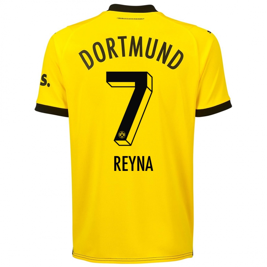 Niño Camiseta Giovanni Reyna #7 Amarillo 1ª Equipación 2023/24 La Camisa