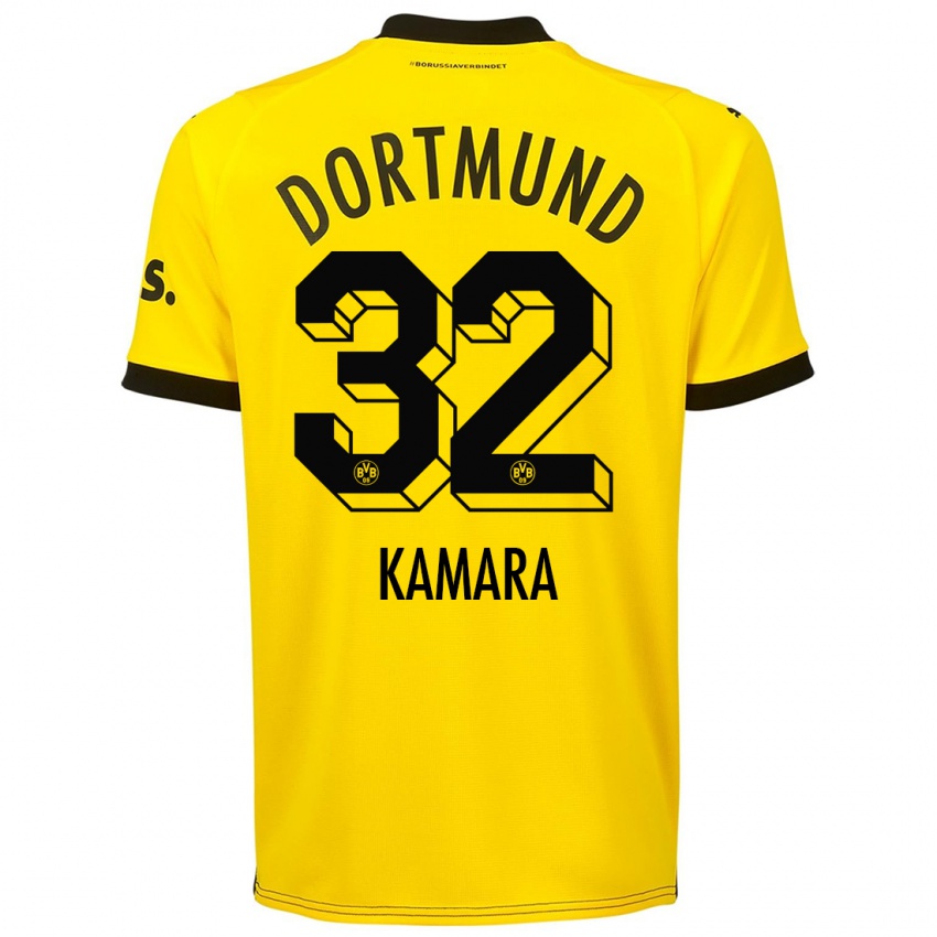Niño Camiseta Abdoulaye Kamara #32 Amarillo 1ª Equipación 2023/24 La Camisa