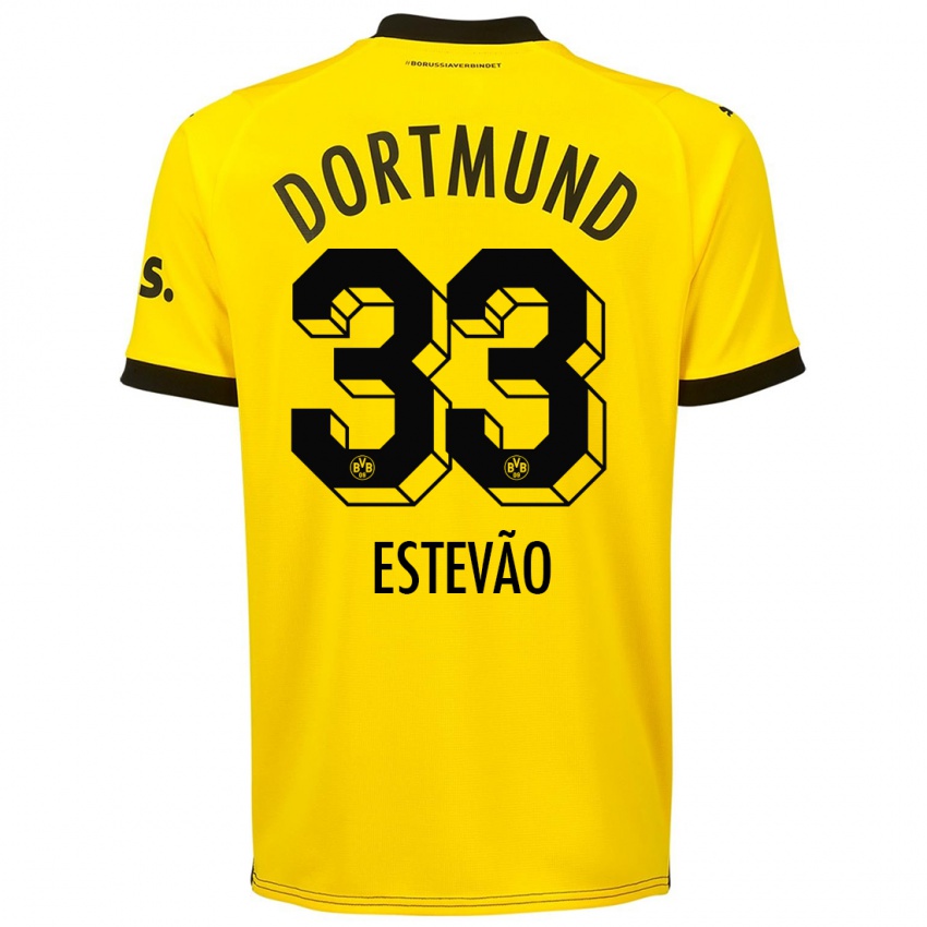 Niño Camiseta Tiago Estevão #33 Amarillo 1ª Equipación 2023/24 La Camisa
