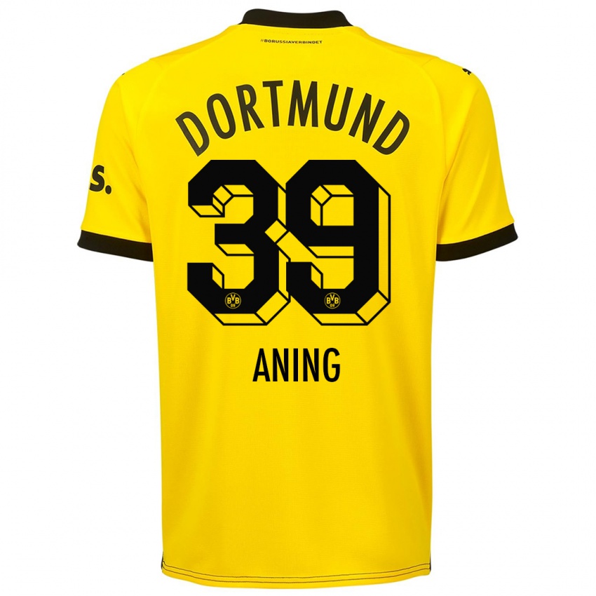 Niño Camiseta Prince Aning #39 Amarillo 1ª Equipación 2023/24 La Camisa