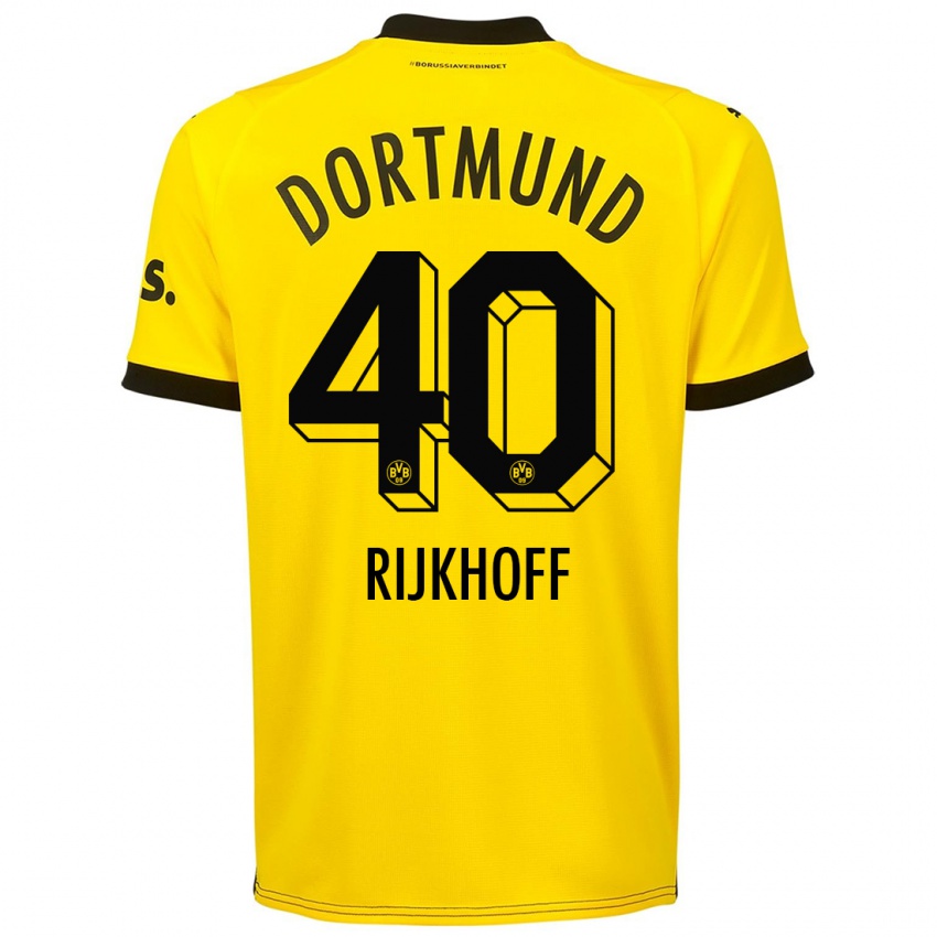 Niño Camiseta Julian Rijkhoff #40 Amarillo 1ª Equipación 2023/24 La Camisa