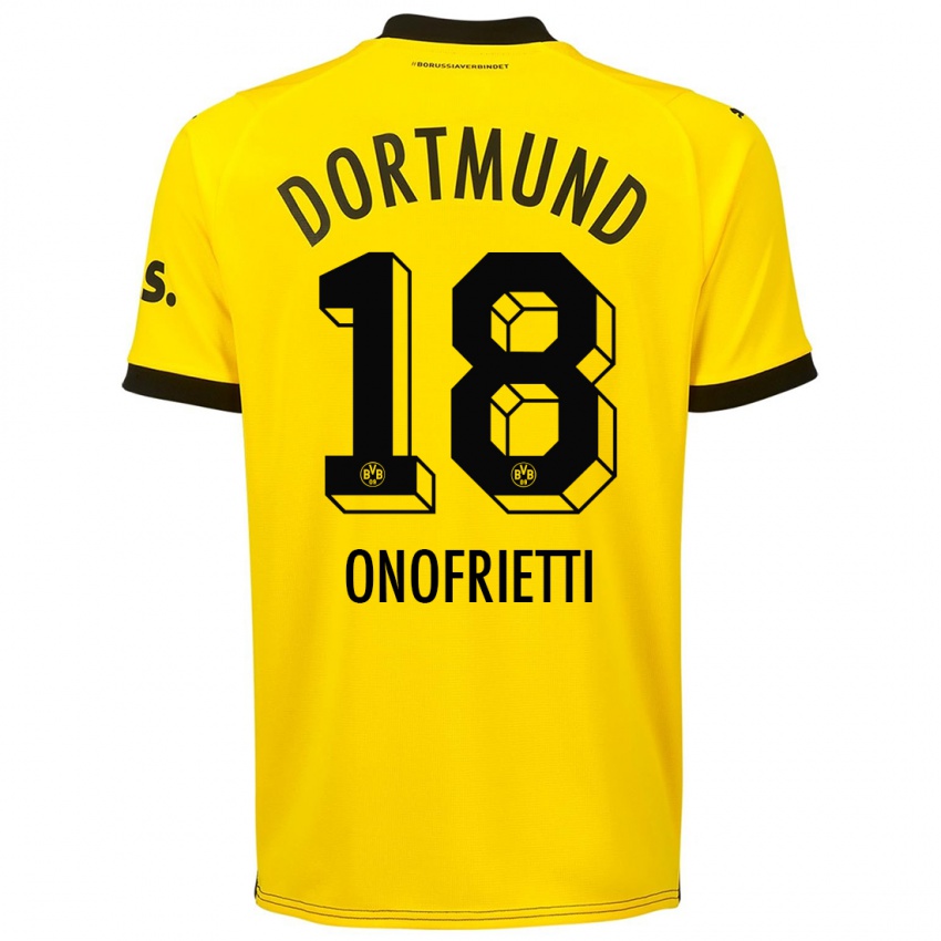 Niño Camiseta Vincenzo Onofrietti #18 Amarillo 1ª Equipación 2023/24 La Camisa