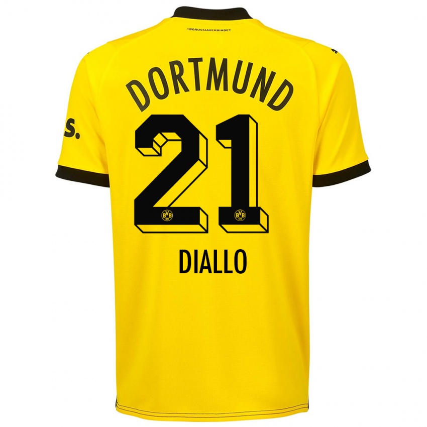 Niño Camiseta Ousmane Diallo #21 Amarillo 1ª Equipación 2023/24 La Camisa