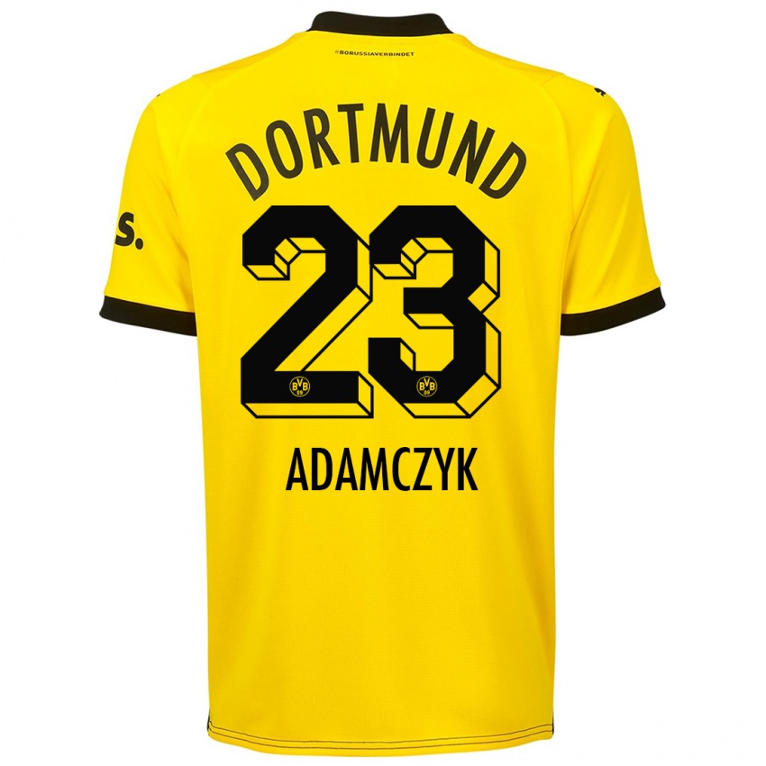 Niño Camiseta Nico Adamczyk #23 Amarillo 1ª Equipación 2023/24 La Camisa