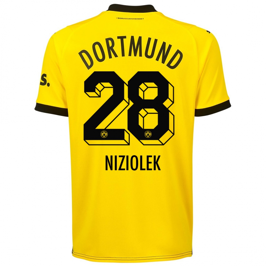 Niño Camiseta Alex Niziolek #28 Amarillo 1ª Equipación 2023/24 La Camisa