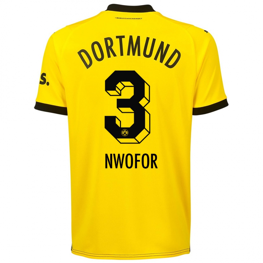 Niño Camiseta Jamie Nwofor #3 Amarillo 1ª Equipación 2023/24 La Camisa