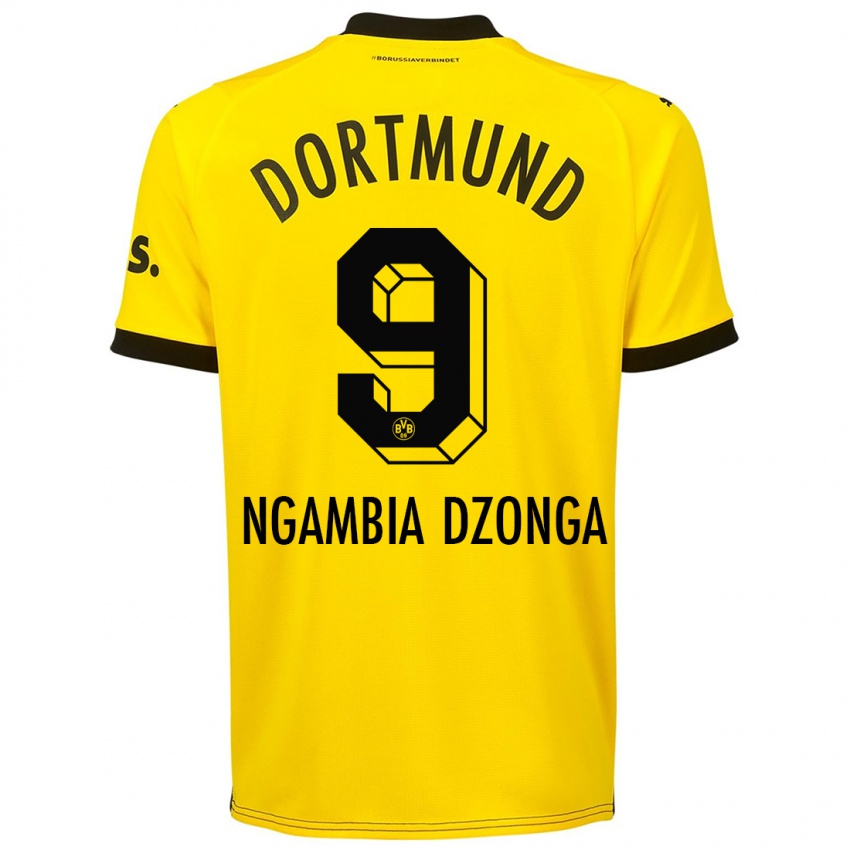 Niño Camiseta Diego Ngambia Dzonga #9 Amarillo 1ª Equipación 2023/24 La Camisa