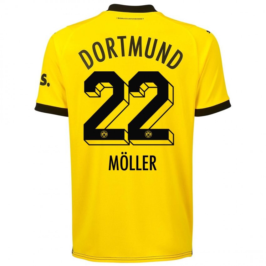 Niño Camiseta Paul Möller #22 Amarillo 1ª Equipación 2023/24 La Camisa