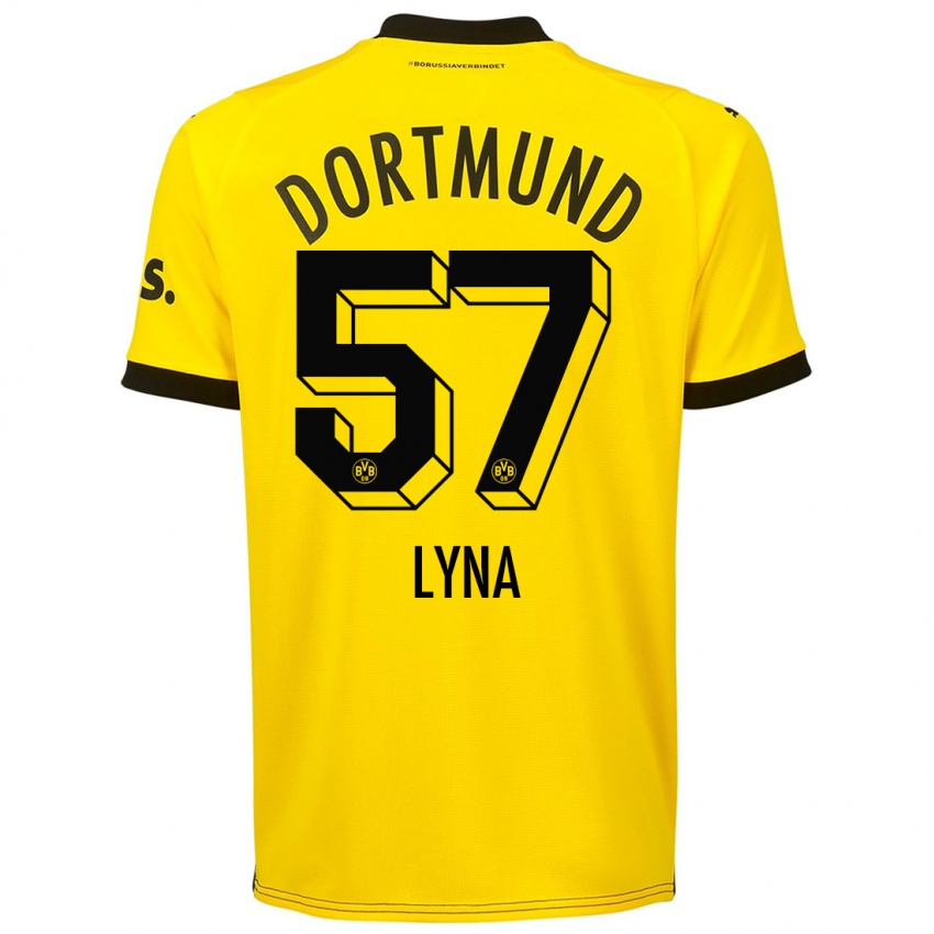 Niño Camiseta Schwarz Lyna #57 Amarillo 1ª Equipación 2023/24 La Camisa