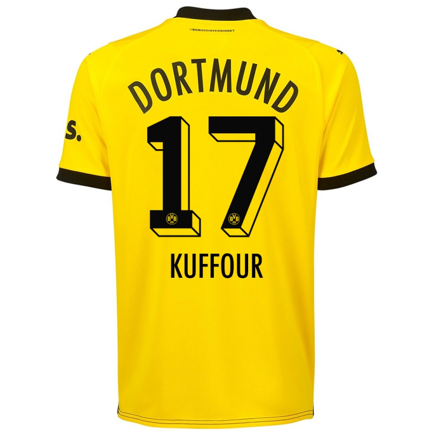 Niño Camiseta Lloyd-Addo Kuffour #17 Amarillo 1ª Equipación 2023/24 La Camisa