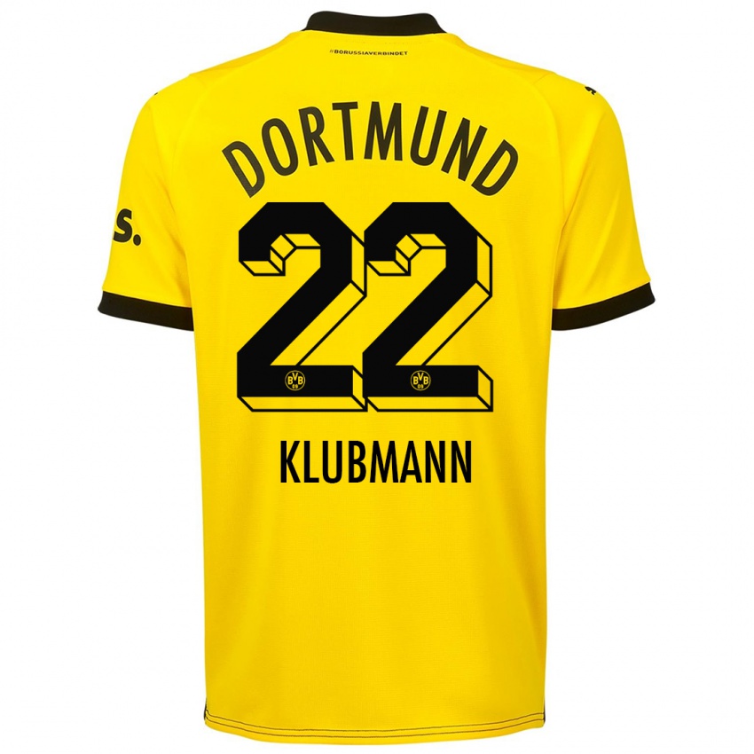 Niño Camiseta Leon Klubmann #22 Amarillo 1ª Equipación 2023/24 La Camisa
