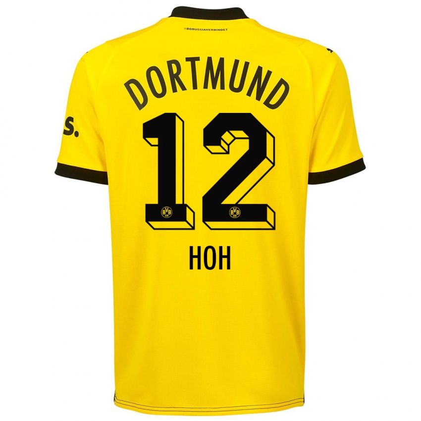 Niño Camiseta Hendrik Hoh #12 Amarillo 1ª Equipación 2023/24 La Camisa