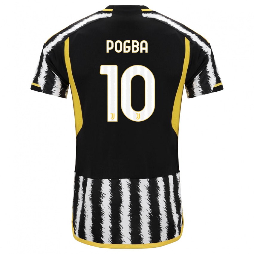 Niño Camiseta Paul Pogba #10 Blanco Negro 1ª Equipación 2023/24 La Camisa