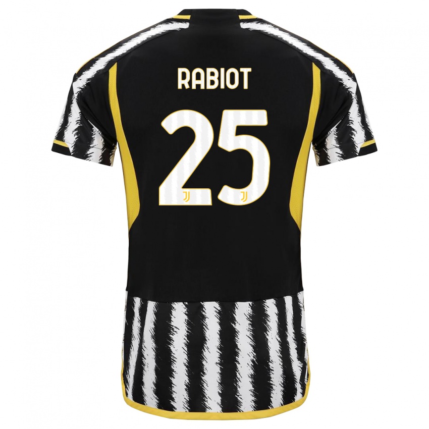 Niño Camiseta Adrien Rabiot #25 Blanco Negro 1ª Equipación 2023/24 La Camisa