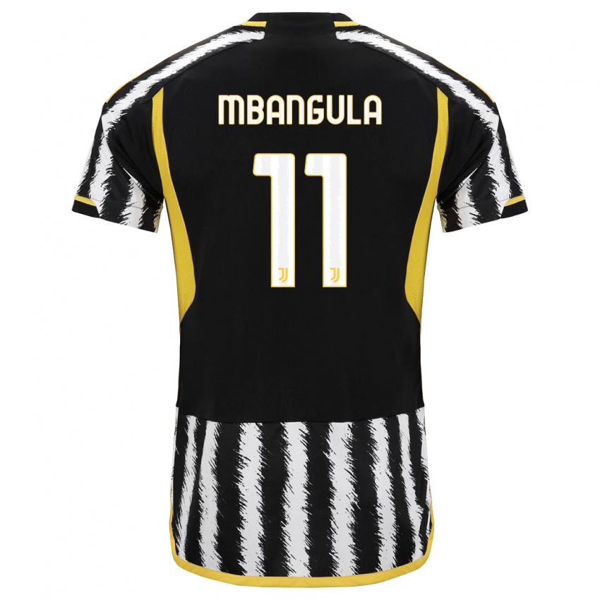 Niño Camiseta Samuel Mbangula #11 Blanco Negro 1ª Equipación 2023/24 La Camisa