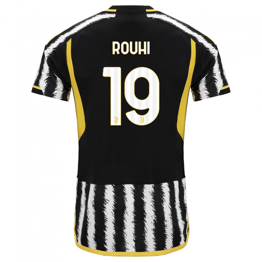 Niño Camiseta Jonas Rouhi #19 Blanco Negro 1ª Equipación 2023/24 La Camisa