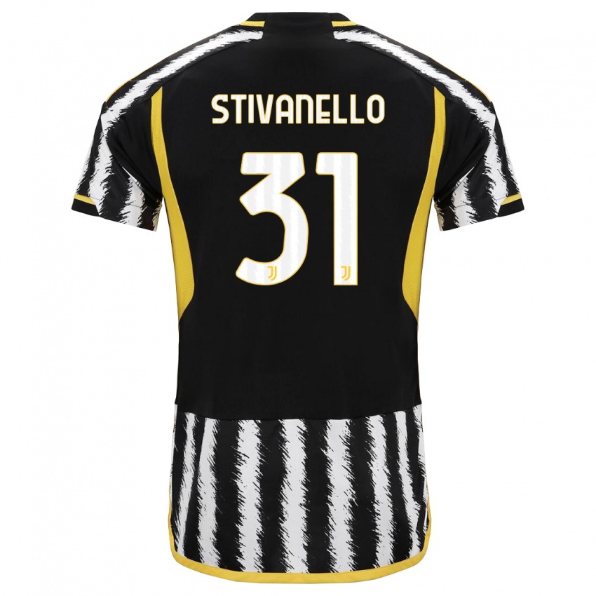 Niño Camiseta Riccardo Stivanello #31 Blanco Negro 1ª Equipación 2023/24 La Camisa