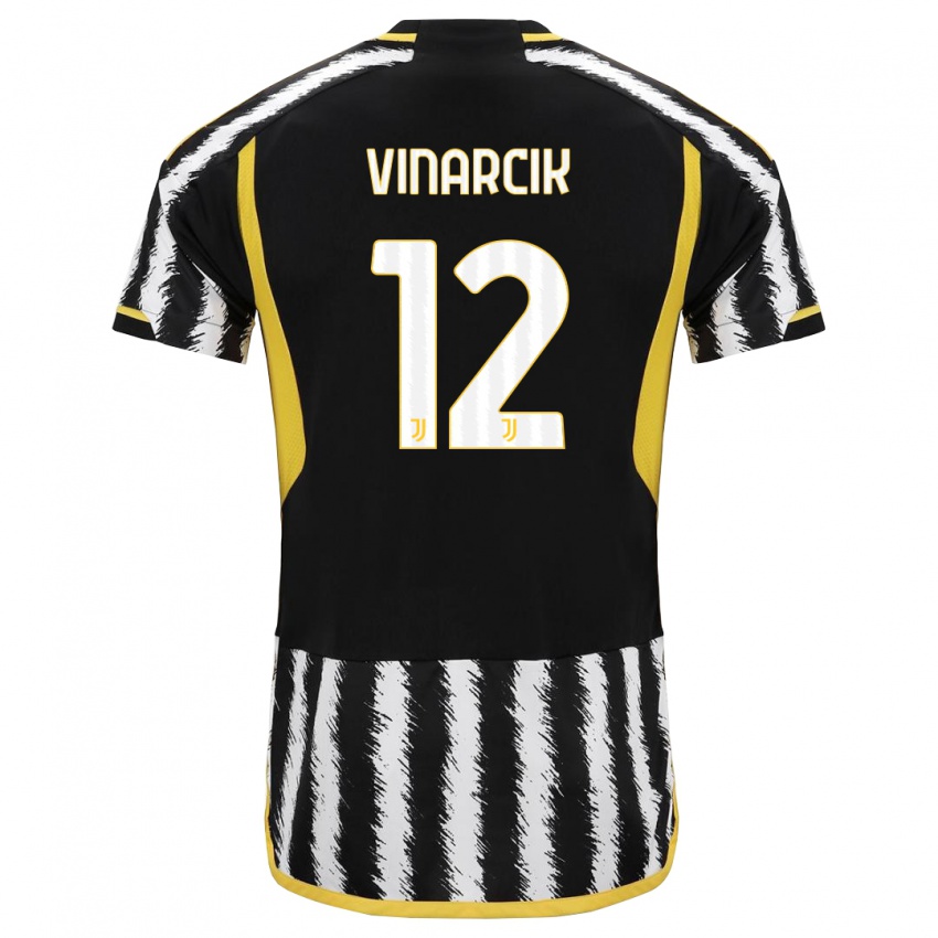 Niño Camiseta Jakub Vinarcik #12 Blanco Negro 1ª Equipación 2023/24 La Camisa