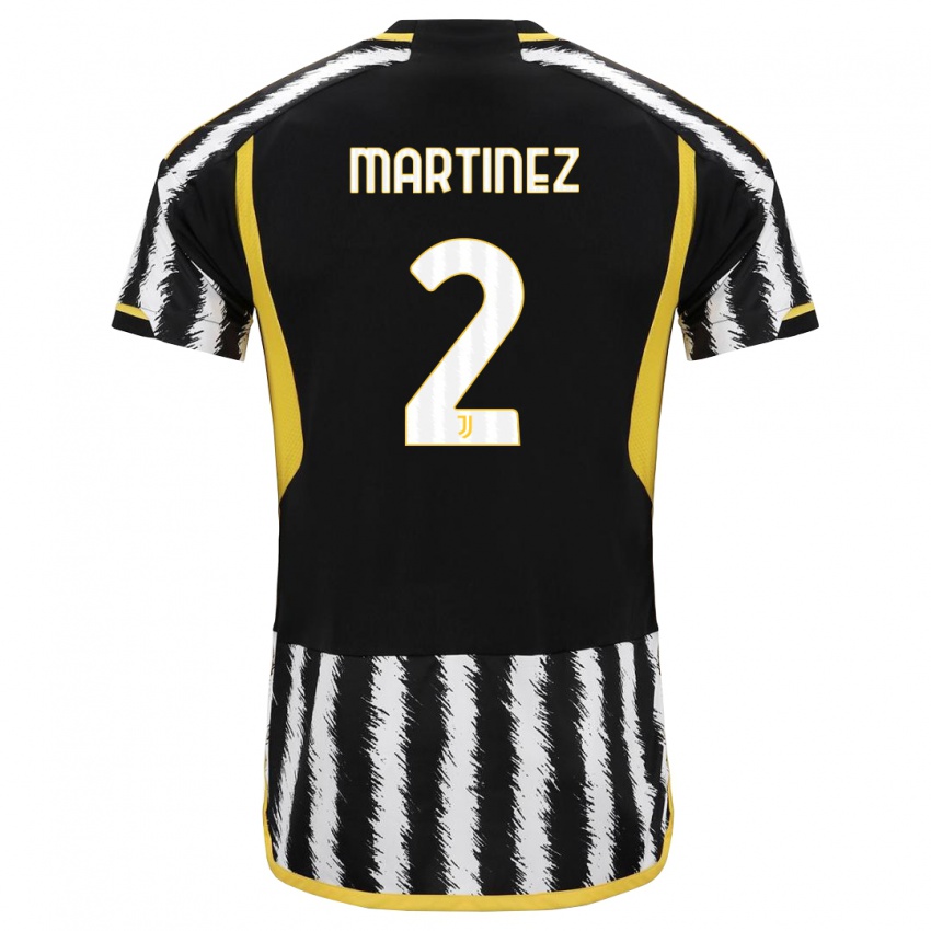 Niño Camiseta Bruno Martinez #2 Blanco Negro 1ª Equipación 2023/24 La Camisa