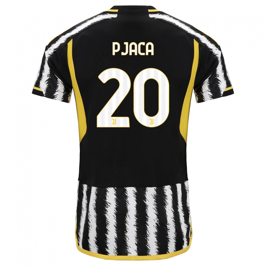 Niño Camiseta Marko Pjaca #20 Blanco Negro 1ª Equipación 2023/24 La Camisa