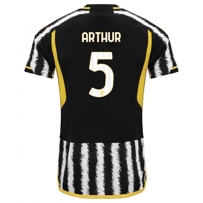 Niño Camiseta Arthur #5 Blanco Negro 1ª Equipación 2023/24 La Camisa
