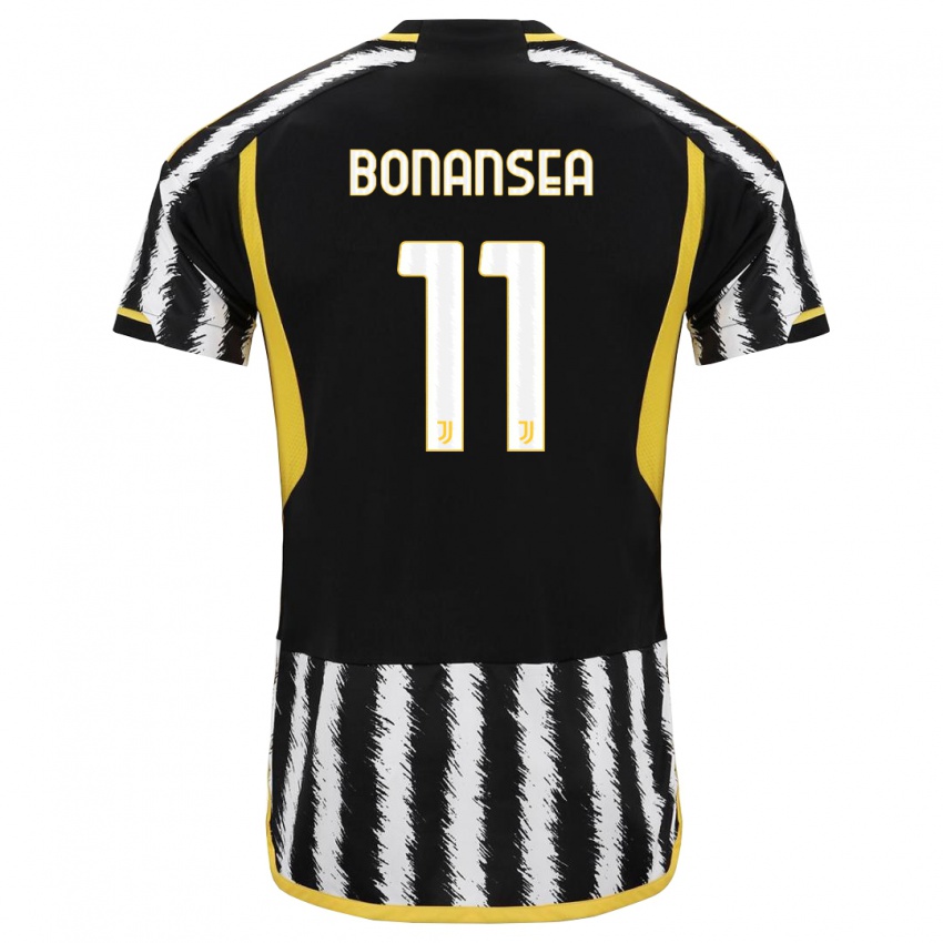 Niño Camiseta Barbara Bonansea #11 Blanco Negro 1ª Equipación 2023/24 La Camisa