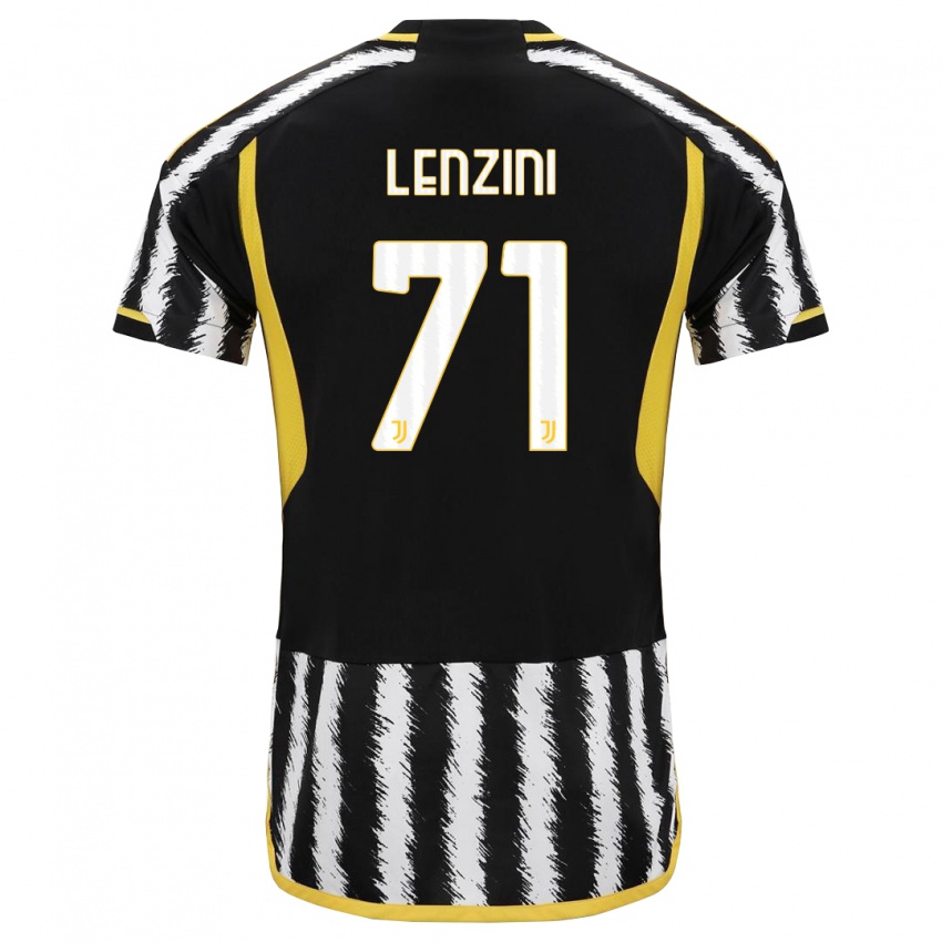 Niño Camiseta Martina Lenzini #71 Blanco Negro 1ª Equipación 2023/24 La Camisa