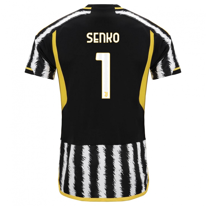 Niño Camiseta Zsombor Senko #1 Blanco Negro 1ª Equipación 2023/24 La Camisa