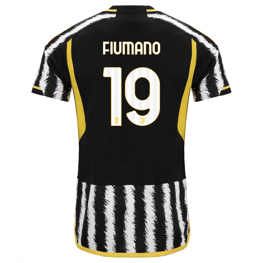 Niño Camiseta Filippo Fiumano #19 Blanco Negro 1ª Equipación 2023/24 La Camisa