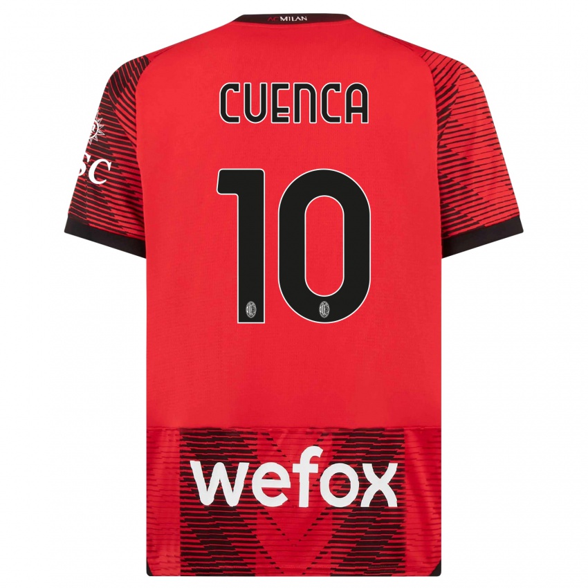 Niño Camiseta Hugo Cuenca #10 Negro Rojo 1ª Equipación 2023/24 La Camisa