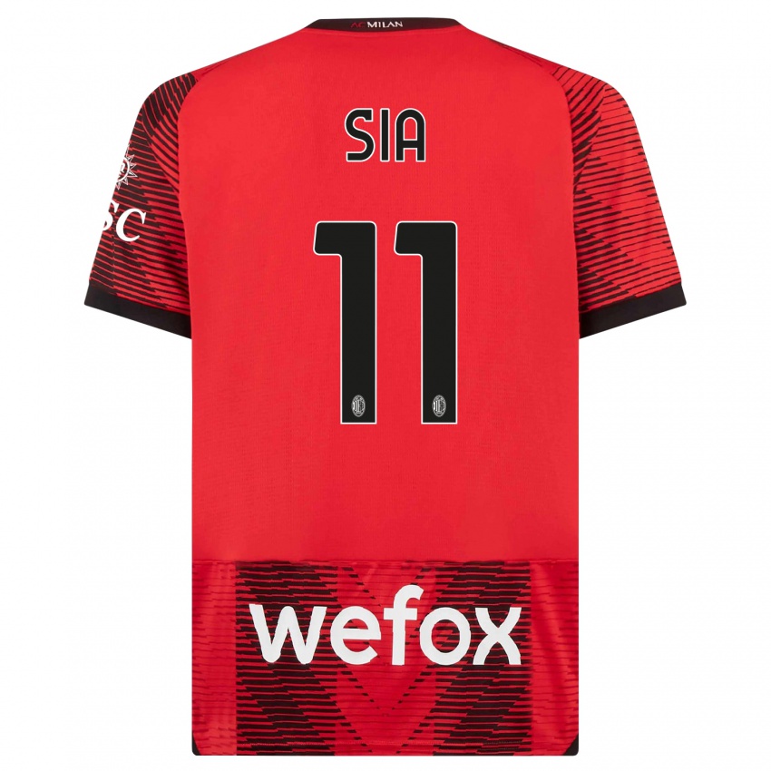 Niño Camiseta Diego Sia #11 Negro Rojo 1ª Equipación 2023/24 La Camisa