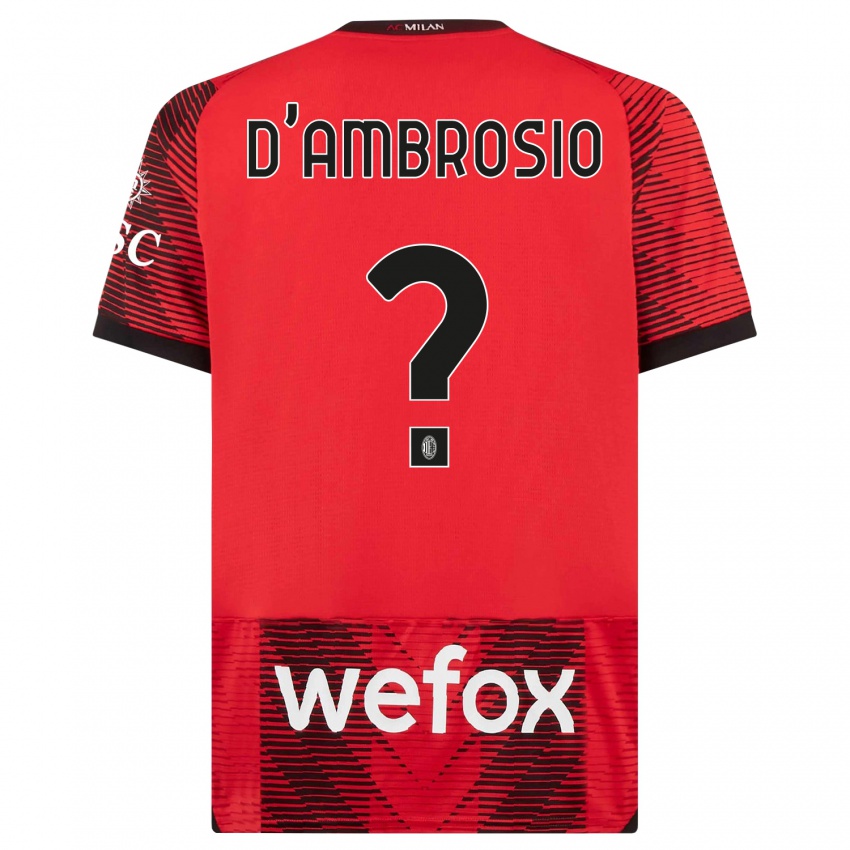 Niño Camiseta Antonio D'ambrosio #0 Negro Rojo 1ª Equipación 2023/24 La Camisa