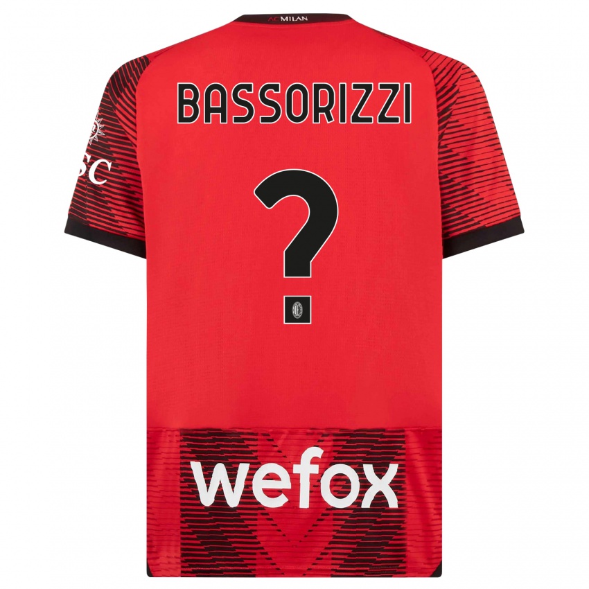 Niño Camiseta Carlo Bassorizzi #0 Negro Rojo 1ª Equipación 2023/24 La Camisa