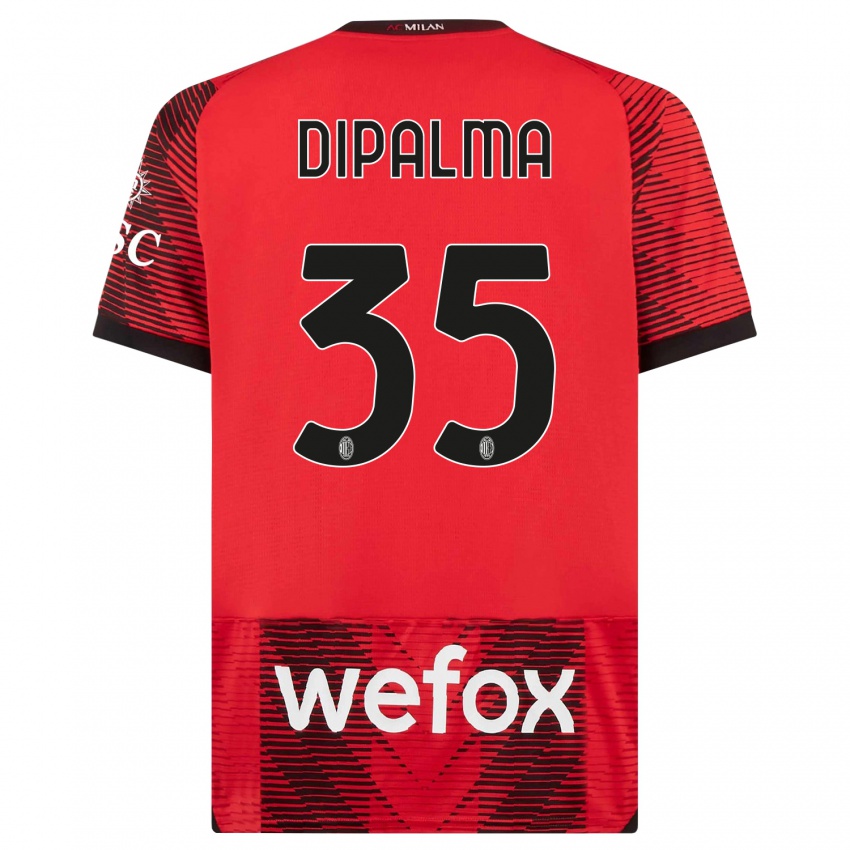 Niño Camiseta Matteo Dipalma #35 Negro Rojo 1ª Equipación 2023/24 La Camisa