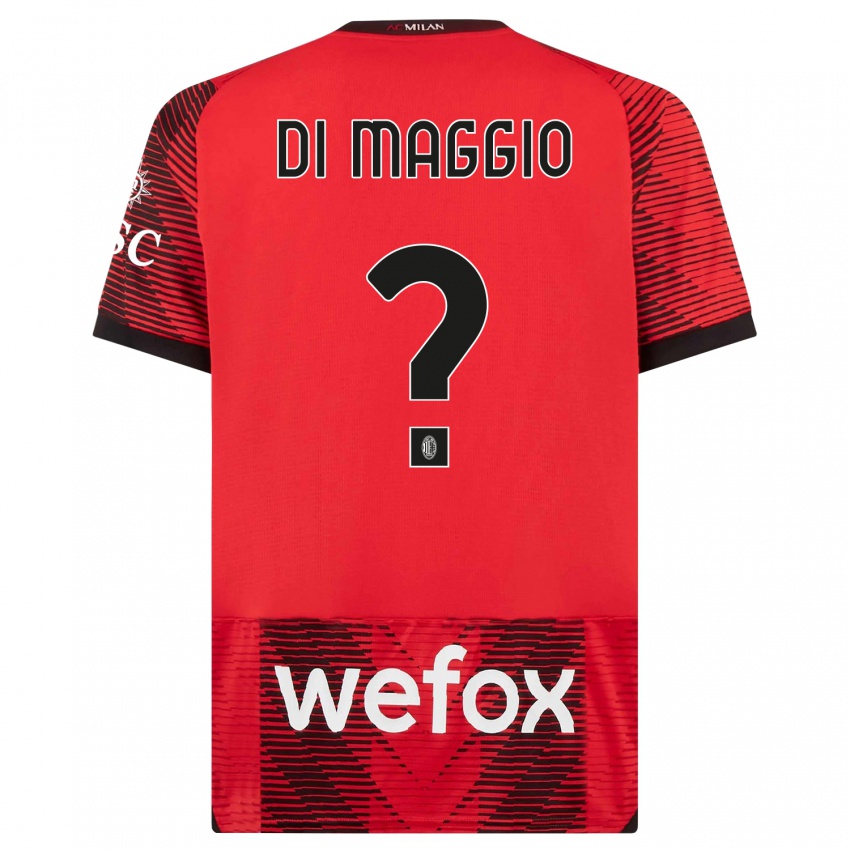 Niño Camiseta Simone Di Maggio #0 Negro Rojo 1ª Equipación 2023/24 La Camisa