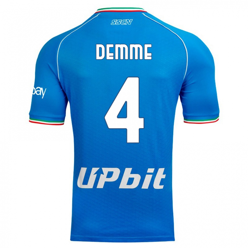 Niño Camiseta Diego Demme #4 Cielo Azul 1ª Equipación 2023/24 La Camisa