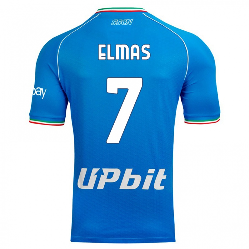 Niño Camiseta Eljif Elmas #7 Cielo Azul 1ª Equipación 2023/24 La Camisa