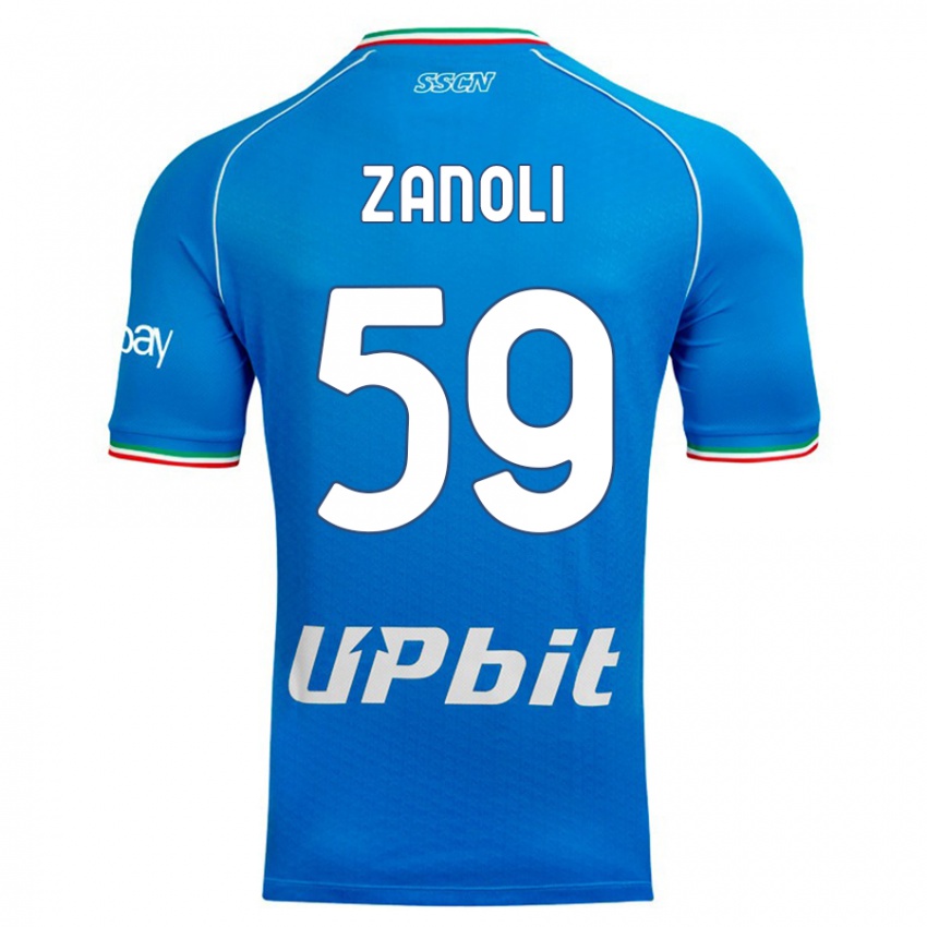 Niño Camiseta Alessandro Zanoli #59 Cielo Azul 1ª Equipación 2023/24 La Camisa