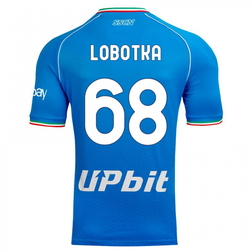 Niño Camiseta Stanislav Lobotka #68 Cielo Azul 1ª Equipación 2023/24 La Camisa