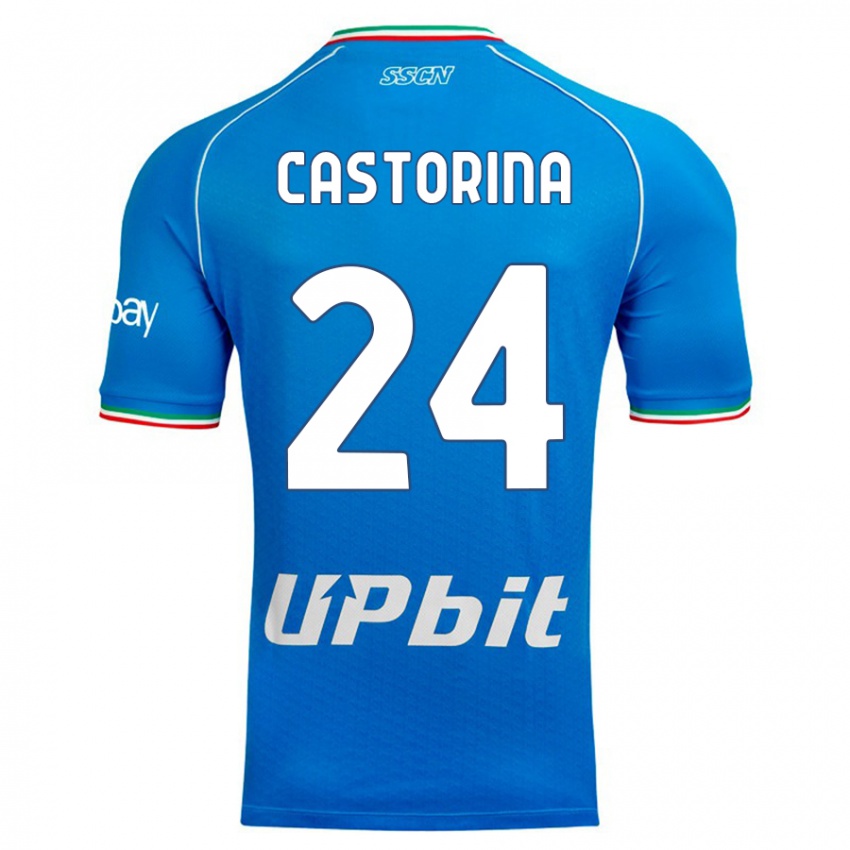 Niño Camiseta Alessandro Castorina #24 Cielo Azul 1ª Equipación 2023/24 La Camisa