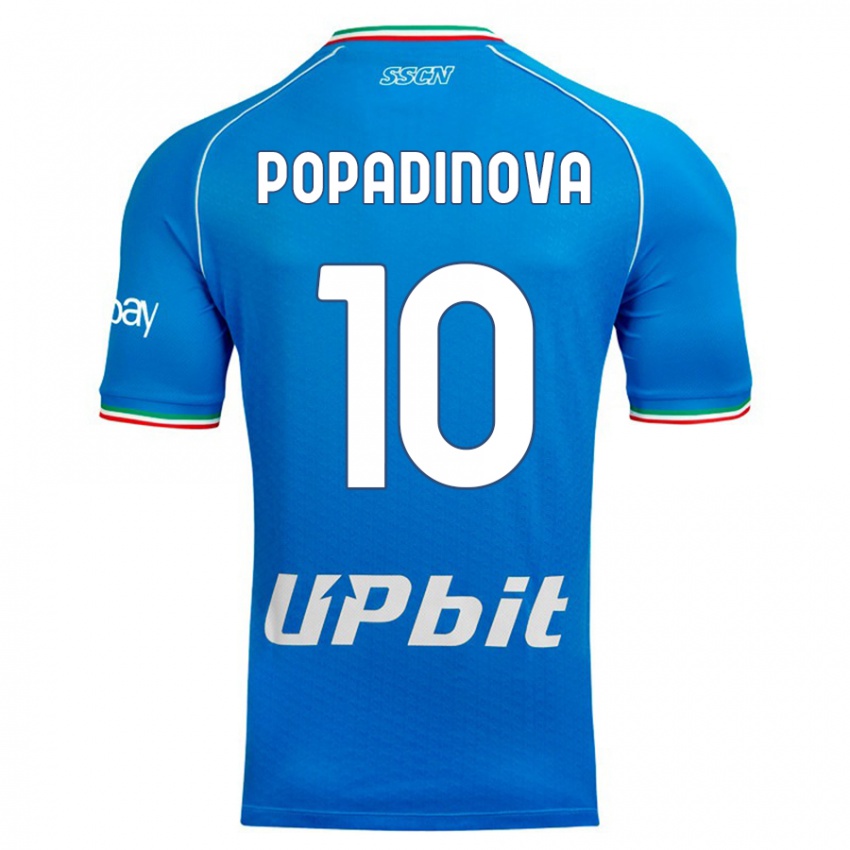 Niño Camiseta Evdokiya Popadinova #10 Cielo Azul 1ª Equipación 2023/24 La Camisa