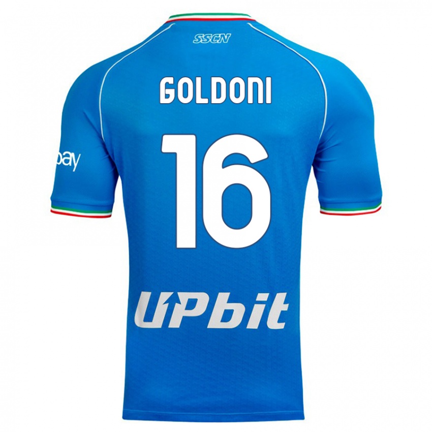 Niño Camiseta Eleonora Goldoni #16 Cielo Azul 1ª Equipación 2023/24 La Camisa